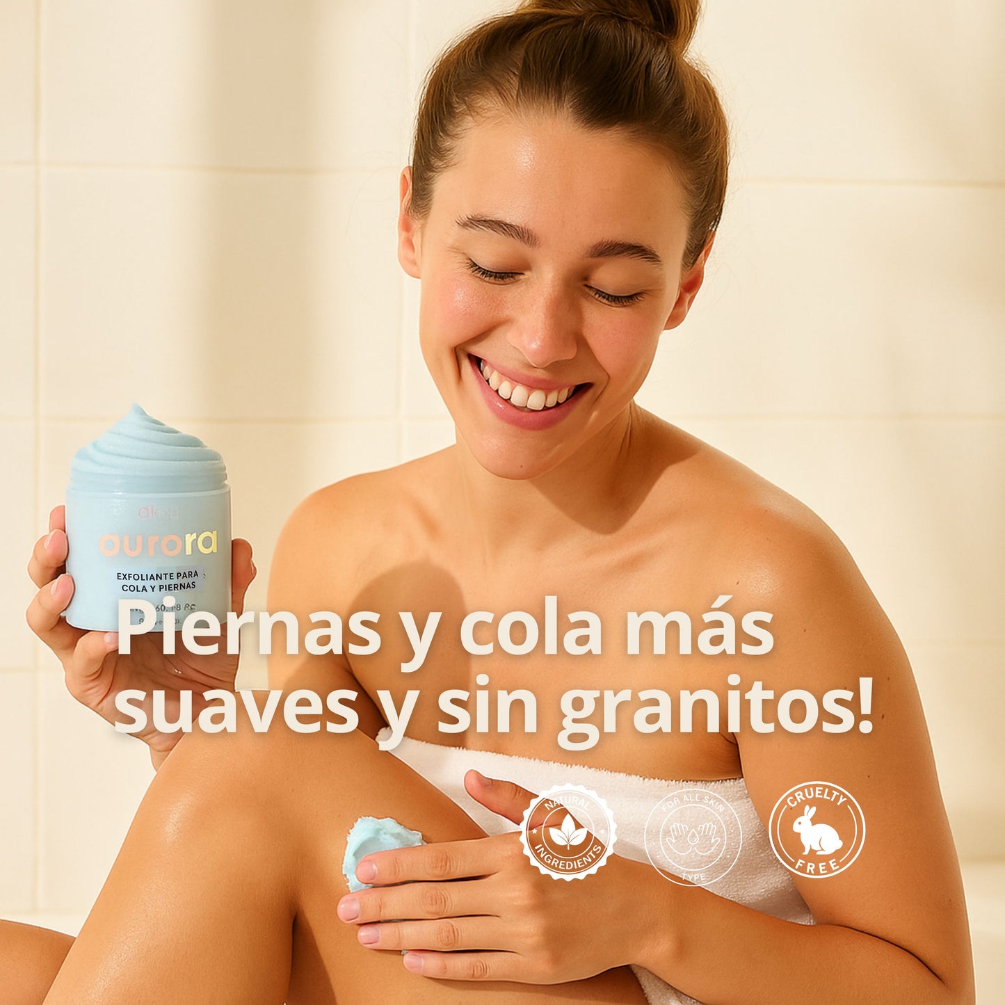 Exfoliante azul para Piernas y Cola