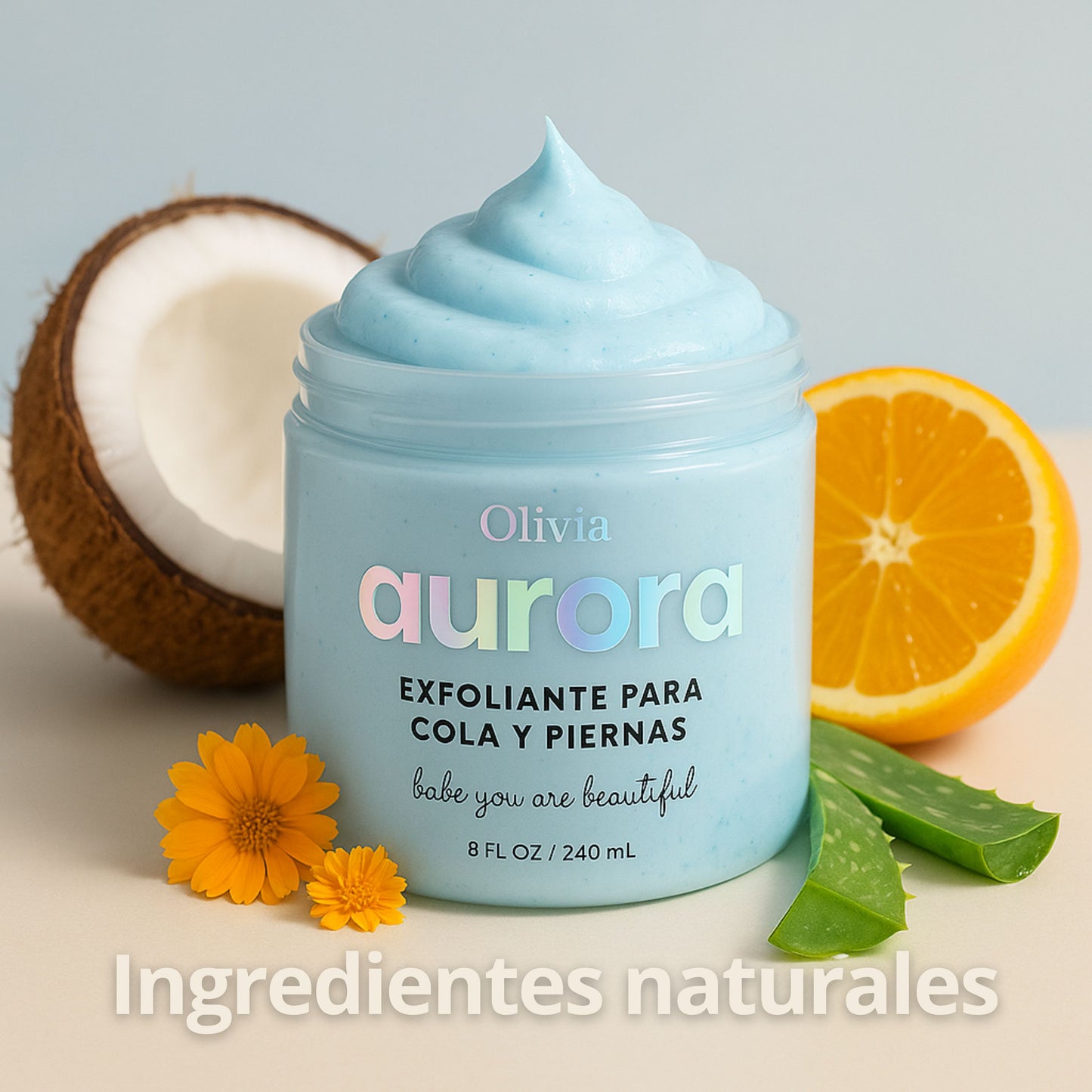 Exfoliante azul para Piernas y Cola