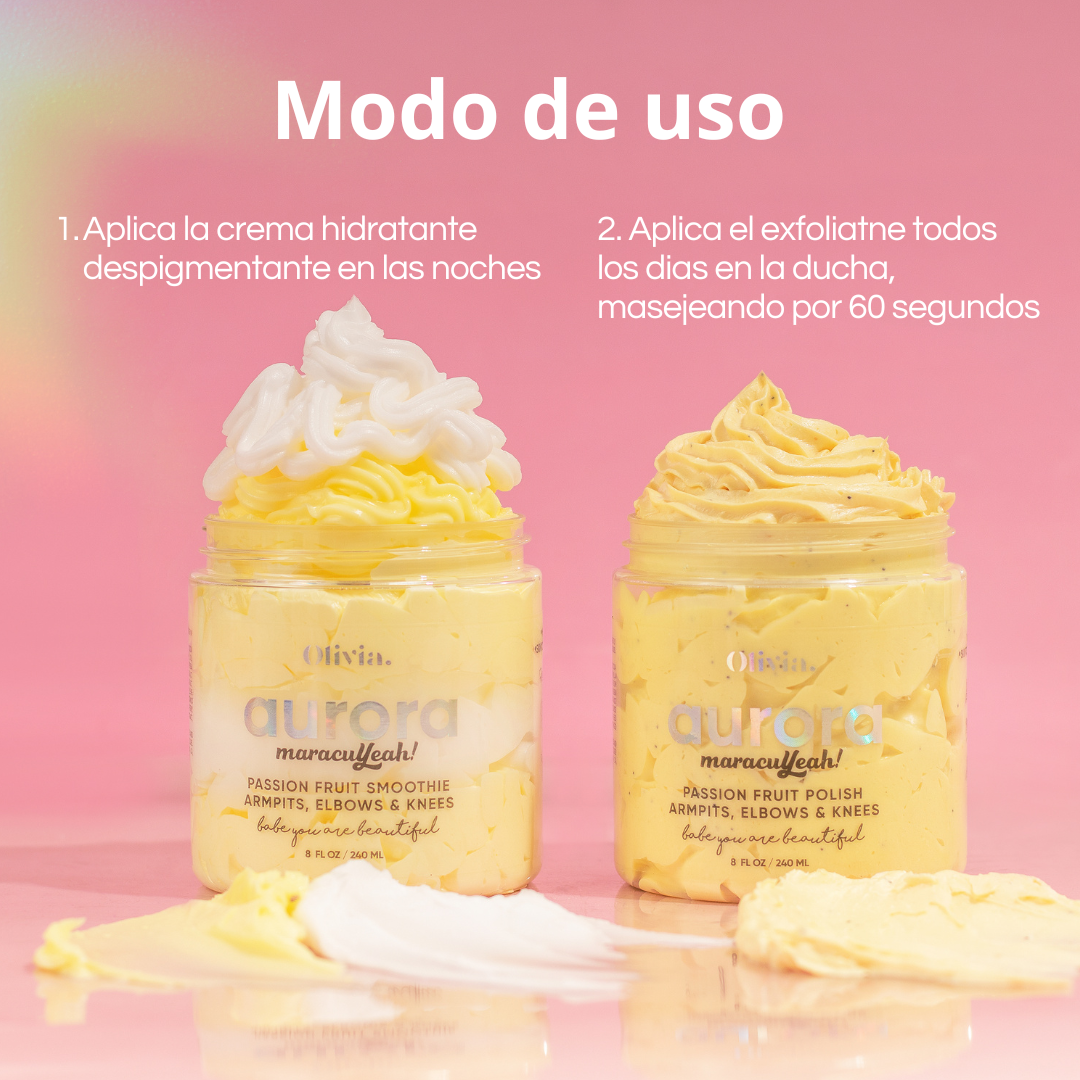 Kit Despigmentante crema y exfoliante Maracuyeah