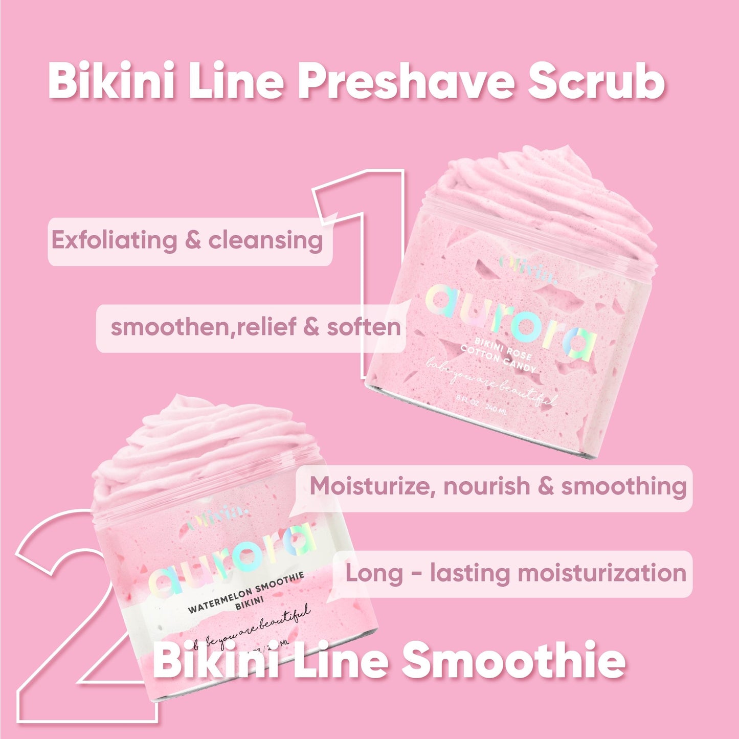 Olivia Aurora Bikini Preshave & Moisturize Bundle 8 Fl Oz. - Olivia Beauty